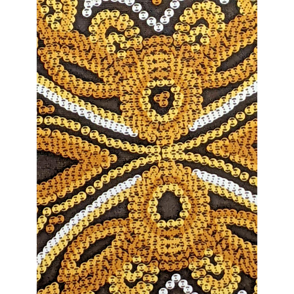 Chicos 2 Bell Sleeve Browns Golds Autumn Polyester Blend Stretch - Picture 5 of 8